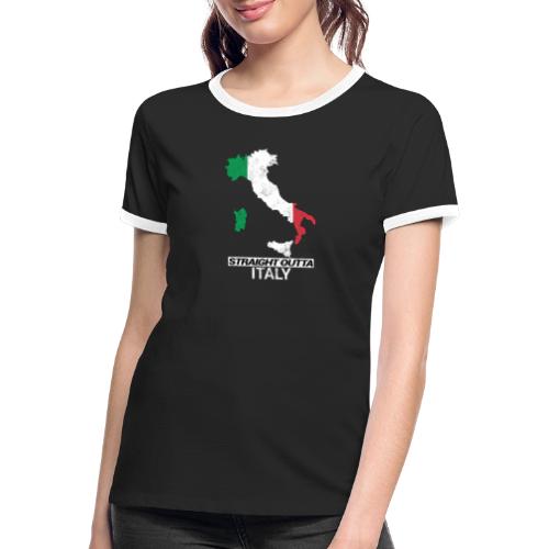 Straight Outta Italy (Italia) country map flag - Women's Ringer T-Shirt