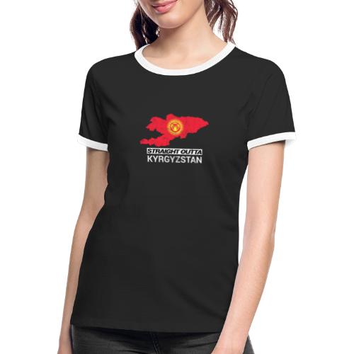 Straight Outta Kyrgyzstan country map - Women's Ringer T-Shirt