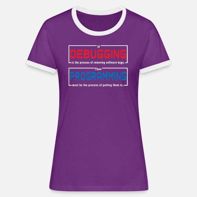 Debugging programming - Women's Ringer T-Shirt - purple/white