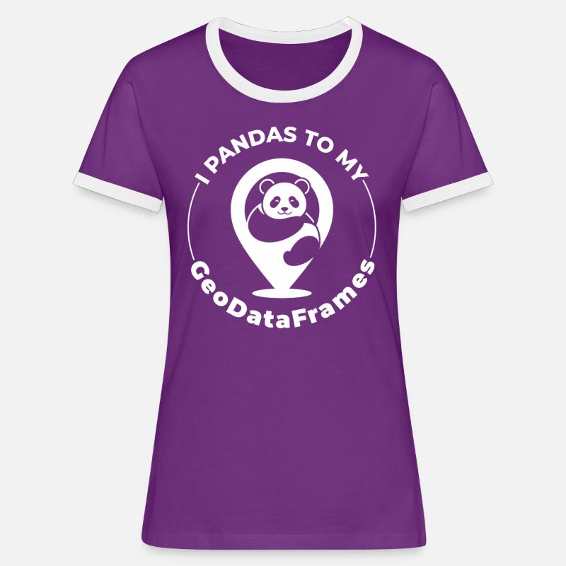 GeoDataFrames Pandas GIS Programmation Python - T-shirt contrasté Femme - violet/blanc