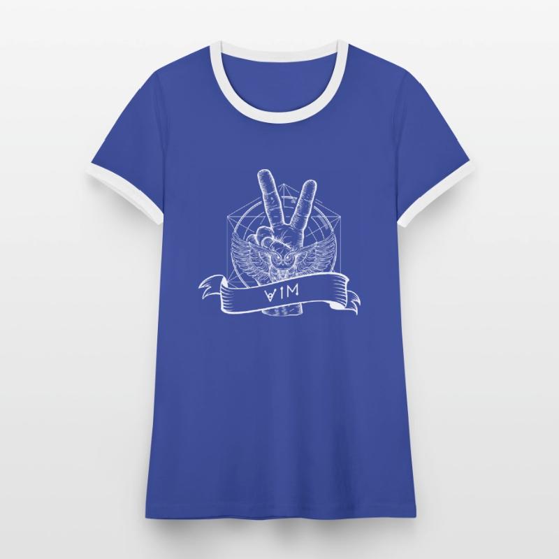 éditeur de console open source vim linux T-shirt contrasté Femme