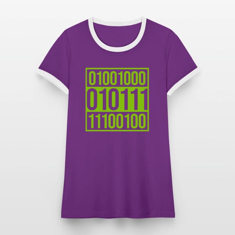 Binary Code Program Language Women's Ringer T-Shirt