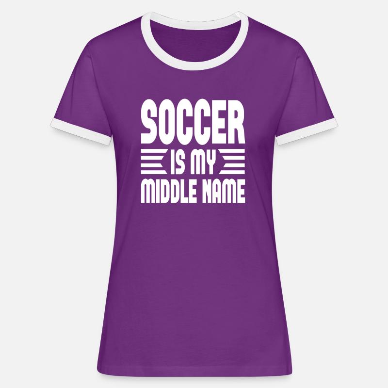 Calcio è il mio secondo nome - Maglietta Contrast da donna - viola/bianco