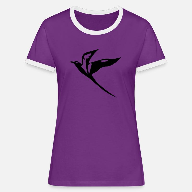 Tail straw - Women's Ringer T-Shirt - purple/white