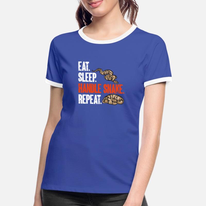 Ball Python Schlange Königspython Frauen Kontrast-T-Shirt