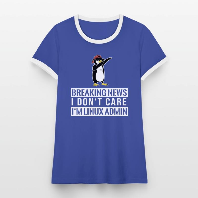 IT nerd Linux Linux pingvin geek software ingeniør Dame kontrast-T-shirt
