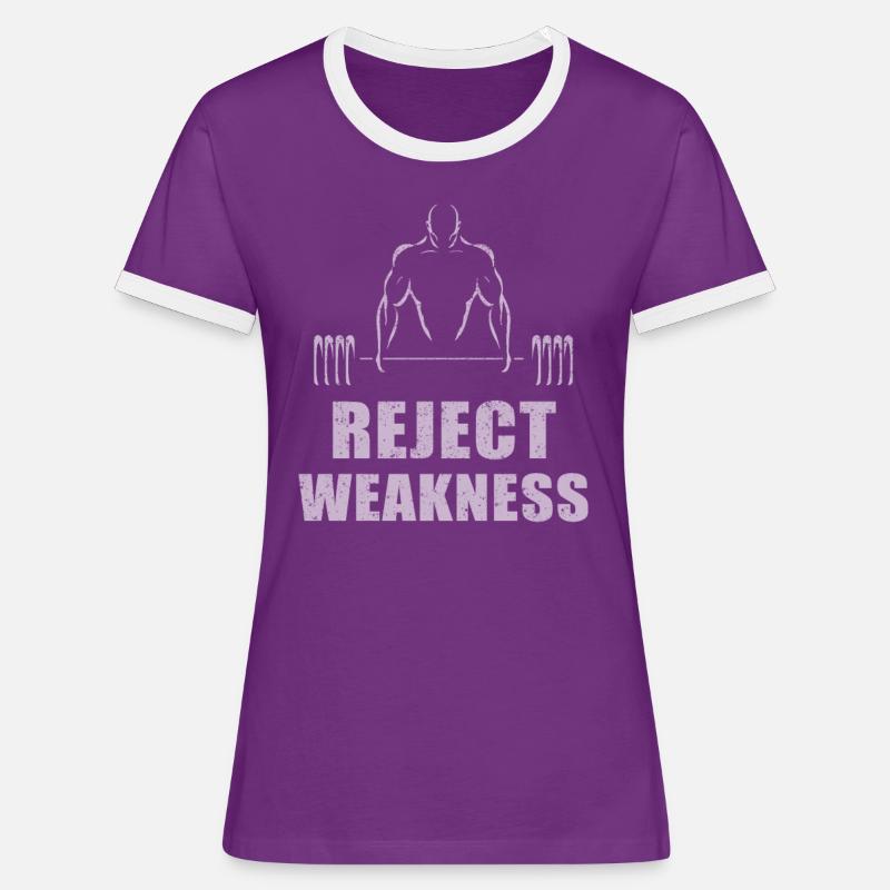 reject weakness - Women's Ringer T-Shirt - purple/white