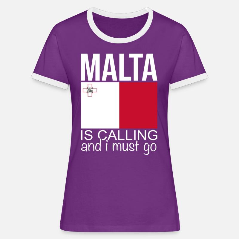 Malta Saying - Women's Ringer T-Shirt - purple/white
