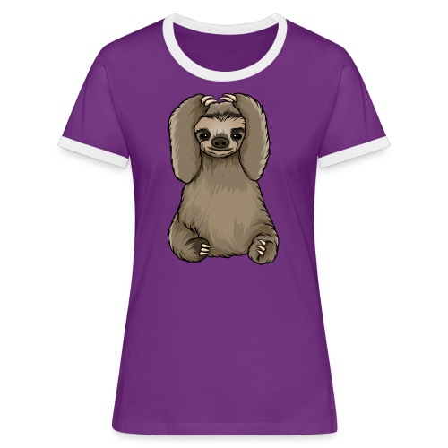 Kunterli liebt Faultiere - #KUN-SLO-22 - niedlich - Frauen Kontrast-T-Shirt
