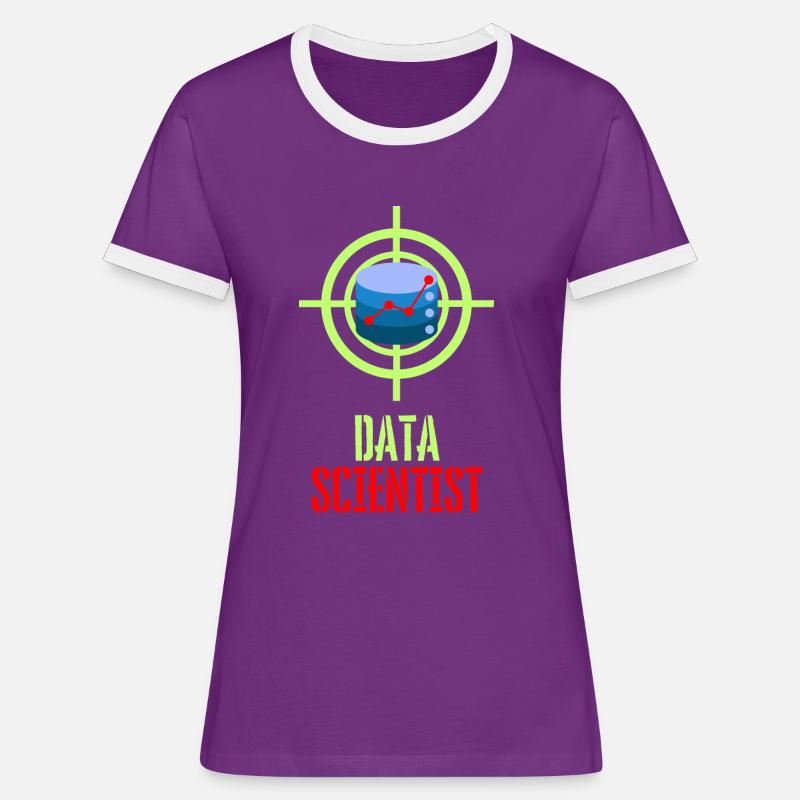 Data Hunter Funny Database - Women's Ringer T-Shirt - purple/white
