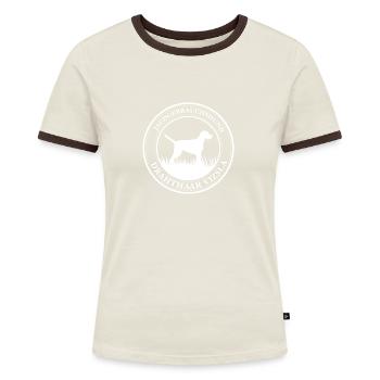 Drahthaar Vizsla Jagdgebrauchshund Hunde Wilsigns - Frauen Kontrast-T-Shirt - Lila/Weiß - Vorne - Selfina (174cm)