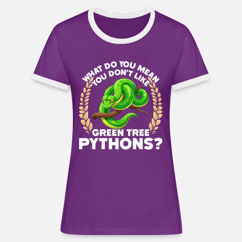 Green Tree Python - Women's Ringer T-Shirt - purple/white