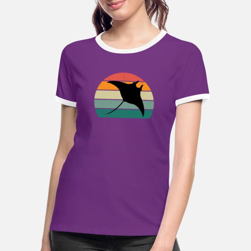 Stingrays Devil Rays Flies Gliding Rays Women's Ringer T-Shirt