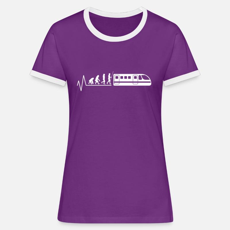 Train Evolution Train Driver Gift - Women's Ringer T-Shirt - purple/white