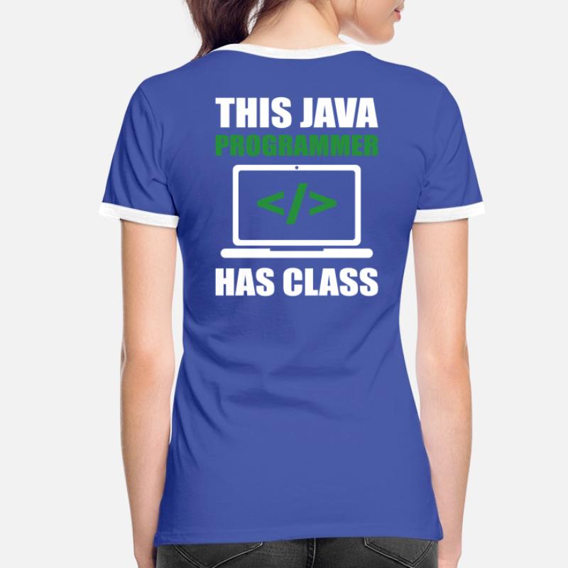 Ce programmeur Java a un codage de programmation de classe T-shirt contrasté Femme