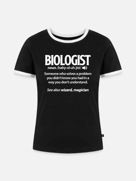 Biologe - Frauen Kontrast-T-Shirt - Schwarz/Weiß