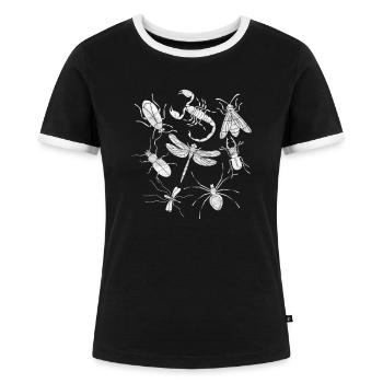 Insekten - Frauen Kontrast-T-Shirt - Schwarz/Weiß - Vorne - Selfina (174cm)