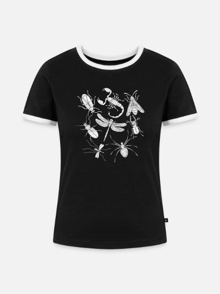 Insekten - Frauen Kontrast-T-Shirt - Schwarz/Weiß