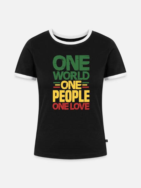 Rasta - Frauen Kontrast-T-Shirt - Schwarz/Weiß