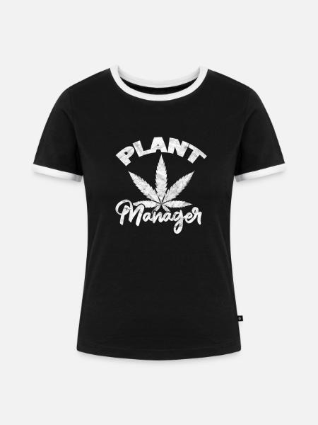 Cannabis - Frauen Kontrast-T-Shirt - Schwarz/Weiß