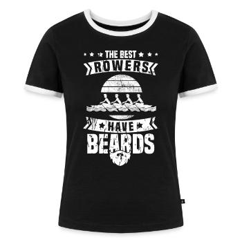 Rudersport Ruderer Ruderboot Rudern - Frauen Kontrast-T-Shirt - Schwarz/Weiß - Vorne - Selfina (174cm)
