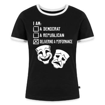 Theater - Frauen Kontrast-T-Shirt - Schwarz/Weiß - Vorne - Selfina (174cm)