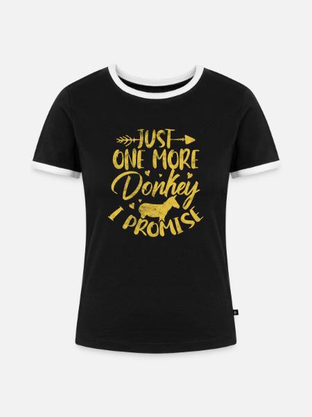 Esel - Frauen Kontrast-T-Shirt - Schwarz/Weiß
