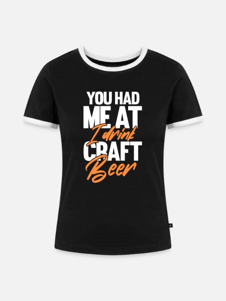 Bier - Frauen Kontrast-T-Shirt - Schwarz/Weiß