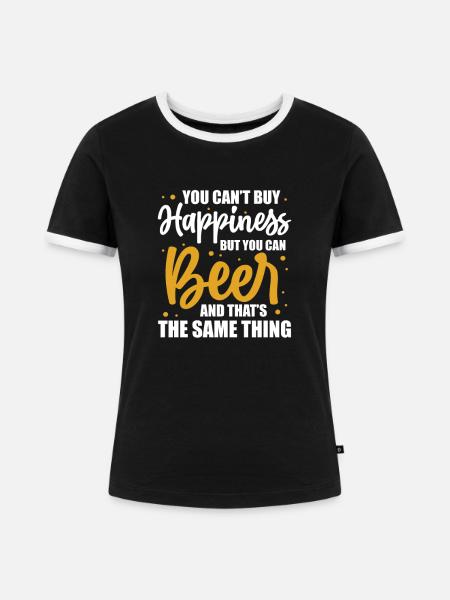 Bier - Frauen Kontrast-T-Shirt - Schwarz/Weiß