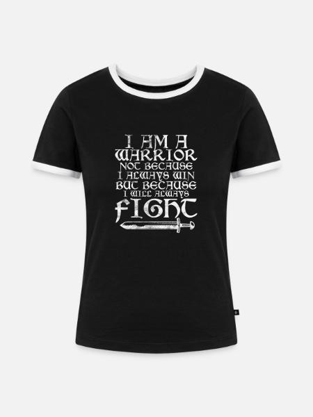 Wikinger - Frauen Kontrast-T-Shirt - Schwarz/Weiß