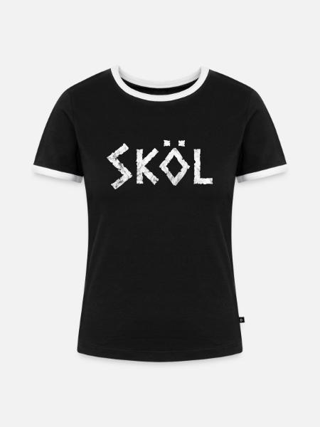 Wikinger - Frauen Kontrast-T-Shirt - Schwarz/Weiß