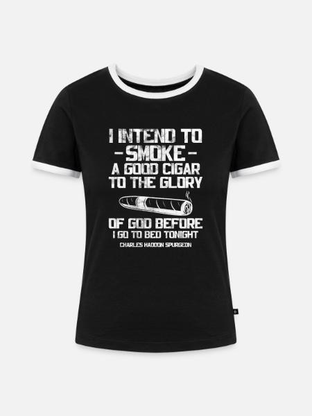 Zigarre - Frauen Kontrast-T-Shirt - Schwarz/Weiß