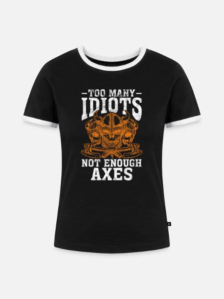 Wikinger - Frauen Kontrast-T-Shirt - Schwarz/Weiß