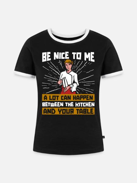 Kellner Kellnerin - Frauen Kontrast-T-Shirt - Schwarz/Weiß