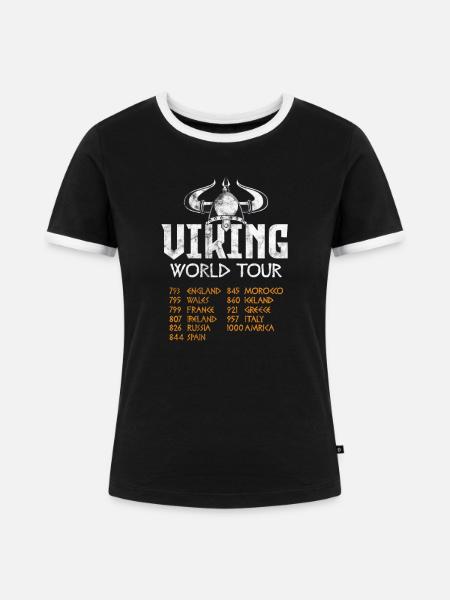 Wikinger - Frauen Kontrast-T-Shirt - Schwarz/Weiß