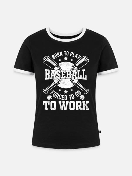 Baseball Spieler - Frauen Kontrast-T-Shirt - Schwarz/Weiß