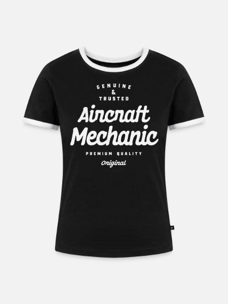 Echter und vertrauenswürdiger Flugzeugmechaniker - Frauen Kontrast-T-Shirt - Schwarz/Weiß