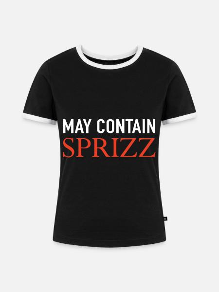 May Contain Sprizz - Frauen Kontrast-T-Shirt - Schwarz/Weiß