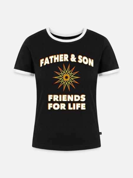 Father & son - Frauen Kontrast-T-Shirt - Schwarz/Weiß
