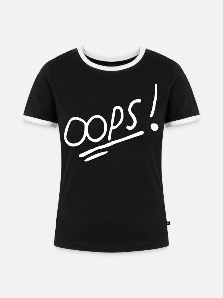 Lebendiges handschriftliches Textdesign - Frauen Kontrast-T-Shirt - Schwarz/Weiß