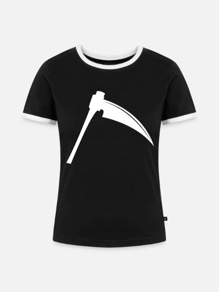 Sichel Silhouette - Frauen Kontrast-T-Shirt - Schwarz/Weiß