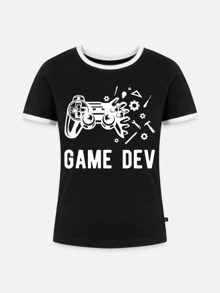 Game Dev - Frauen Kontrast-T-Shirt - Schwarz/Weiß