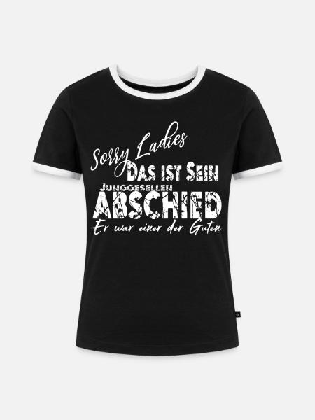 Junggessellenabschied Maenner Geschenk - Frauen Kontrast-T-Shirt - Schwarz/Weiß