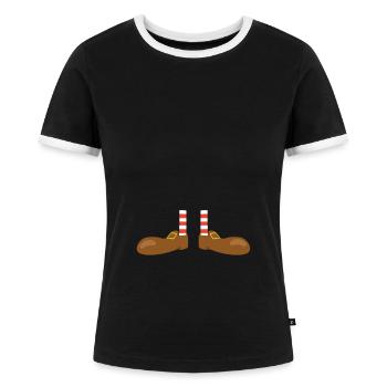Schuhe St Patricks Day - Frauen Kontrast-T-Shirt - Schwarz/Weiß - Vorne - Selfina (174cm)