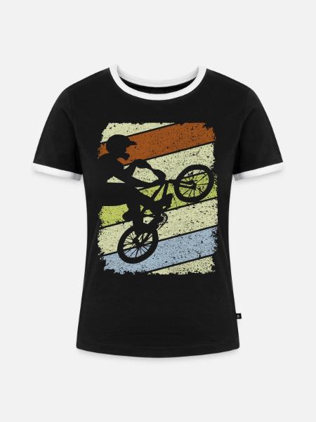 BMX - BMX Geschenkidee - BMX Rad - Frauen Kontrast-T-Shirt - Schwarz/Weiß