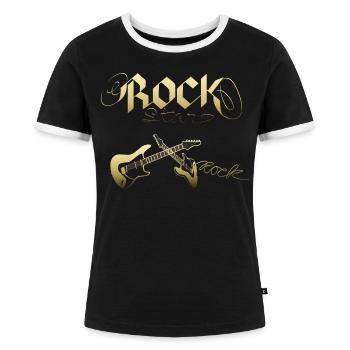 Rock Star - Frauen Kontrast-T-Shirt - Schwarz/Weiß - Vorne - Selfina (174cm)