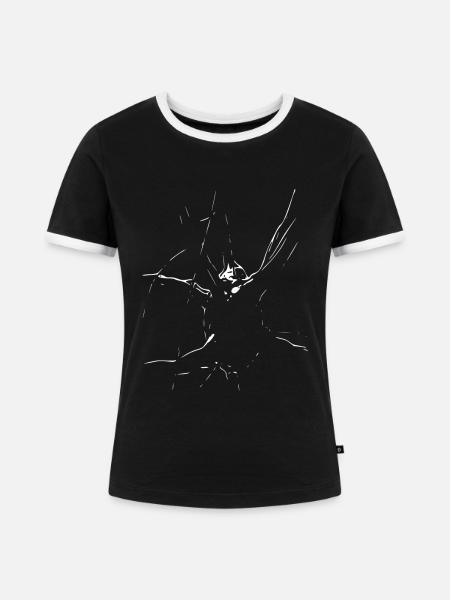 Nachtlinien Silhouette - Frauen Kontrast-T-Shirt - Schwarz/Weiß