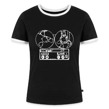 Retro - Frauen Kontrast-T-Shirt - Schwarz/Weiß - Vorne - Selfina (174cm)