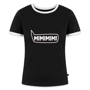 Witzig - Frauen Kontrast-T-Shirt - Schwarz/Weiß - Vorne - Selfina (174cm)
