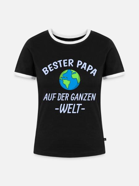 Bester Papa - Frauen Kontrast-T-Shirt - Schwarz/Weiß